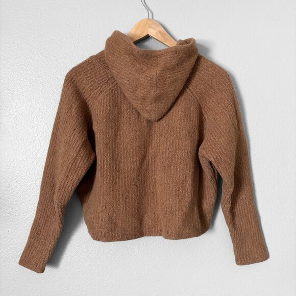 The Simple Folk Wool Maple Brown Knit Hoodie Sweater Womens XS Cabincore Scandi - Picture 10 of 15